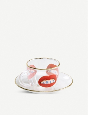 Seletti Wears Toiletpaper Sh*t Printed Glass Coffee Set