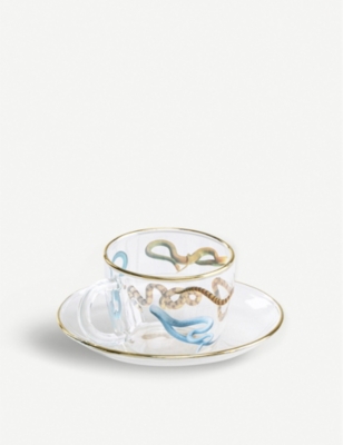 SELETTI: Seletti wears TOILETPAPER Snakes printed glass coffee set