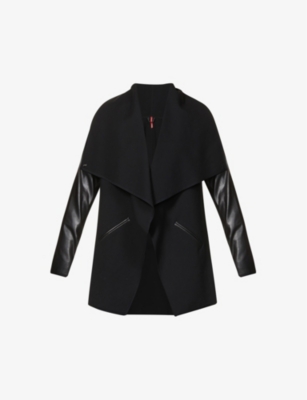 SPANX ACTIVE: Draped faux-leather and stretch-woven jacket