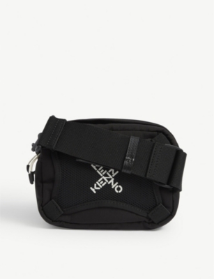 black woven crossbody bag