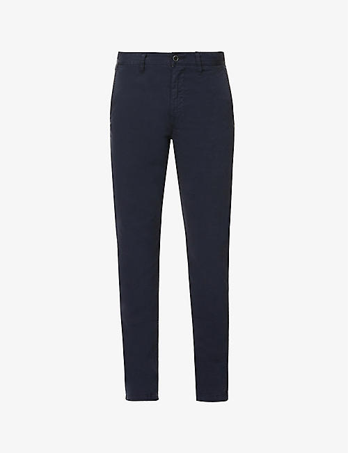 BOSS: Tapered slim-fit stretch-cotton trousers