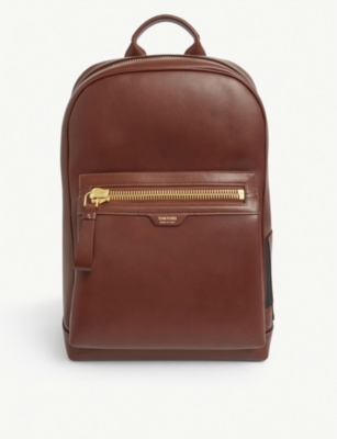 Tom Ford Smooth Leather Backpack In Tan