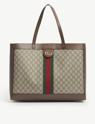 GUCCI Ophidia large GG Supreme canvas tote Selfridges