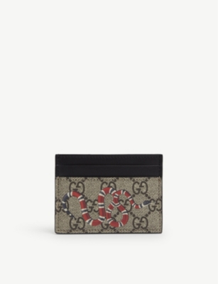 GUCCI Bestiary snakeprint leather card holder