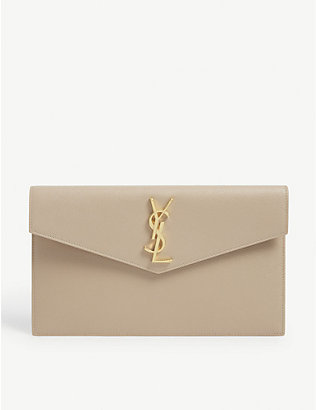 SAINT LAURENT: Uptown leather envelope pouch