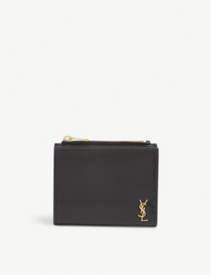 SAINT LAURENT Cassandre Zipper Wallet in Black - More Than You Can Imagine