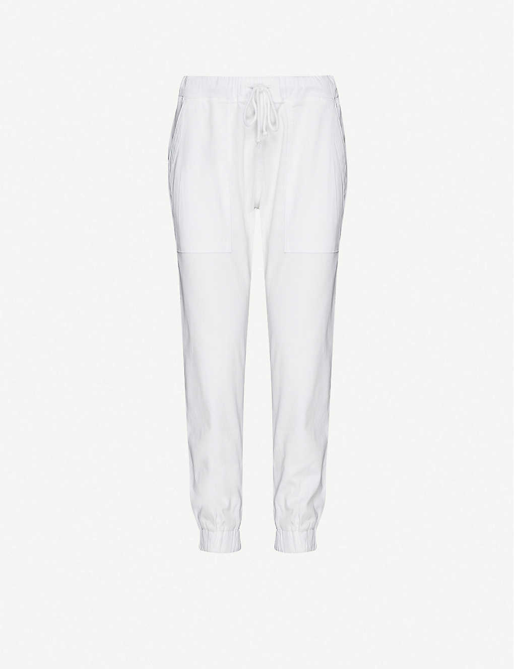 Bella Dahl Easy Cropped High-rise Woven Jogging Bottoms In White