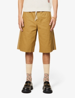 GUCCI - Logo-print cotton-blend shorts 