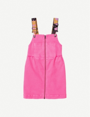 pink dungaree dress