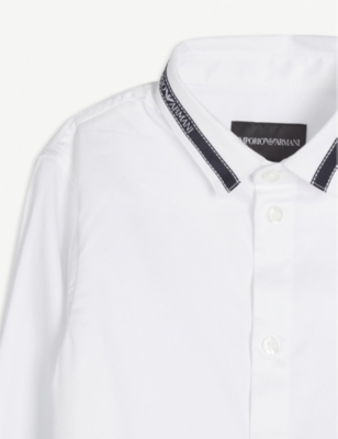 Logo-embossed cotton smart shirt 