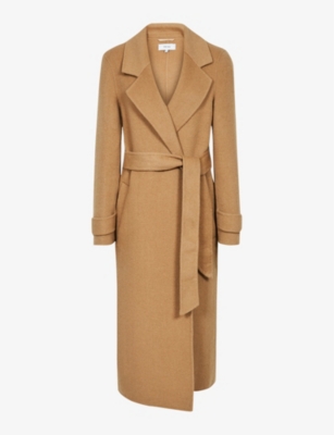 leah wool blend wrap coat reiss