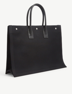 SAINT LAURENT Noe Cabas Rive Gauche branded canvas tote bag