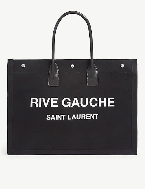 SAINT LAURENT: Noe Cabas Rive Gauche branded canvas tote bag