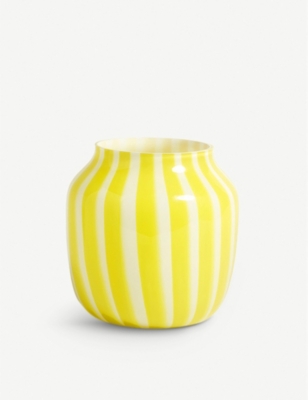 HAY: Juice Wide striped glass vase 22cm