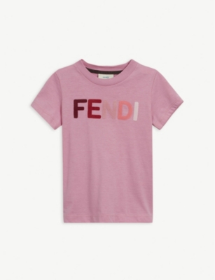 fendi logo print t shirt