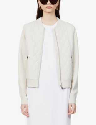 REISS Ayla quilted jersey jacket Selfridges