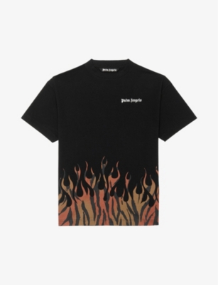 black and orange palm angels shirt