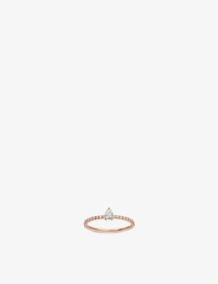 Cartier Womens Rose Gold Étincelle De 18ct Rose-gold And 0.26ct Brilliant- And Pear-cut Diamond Ring