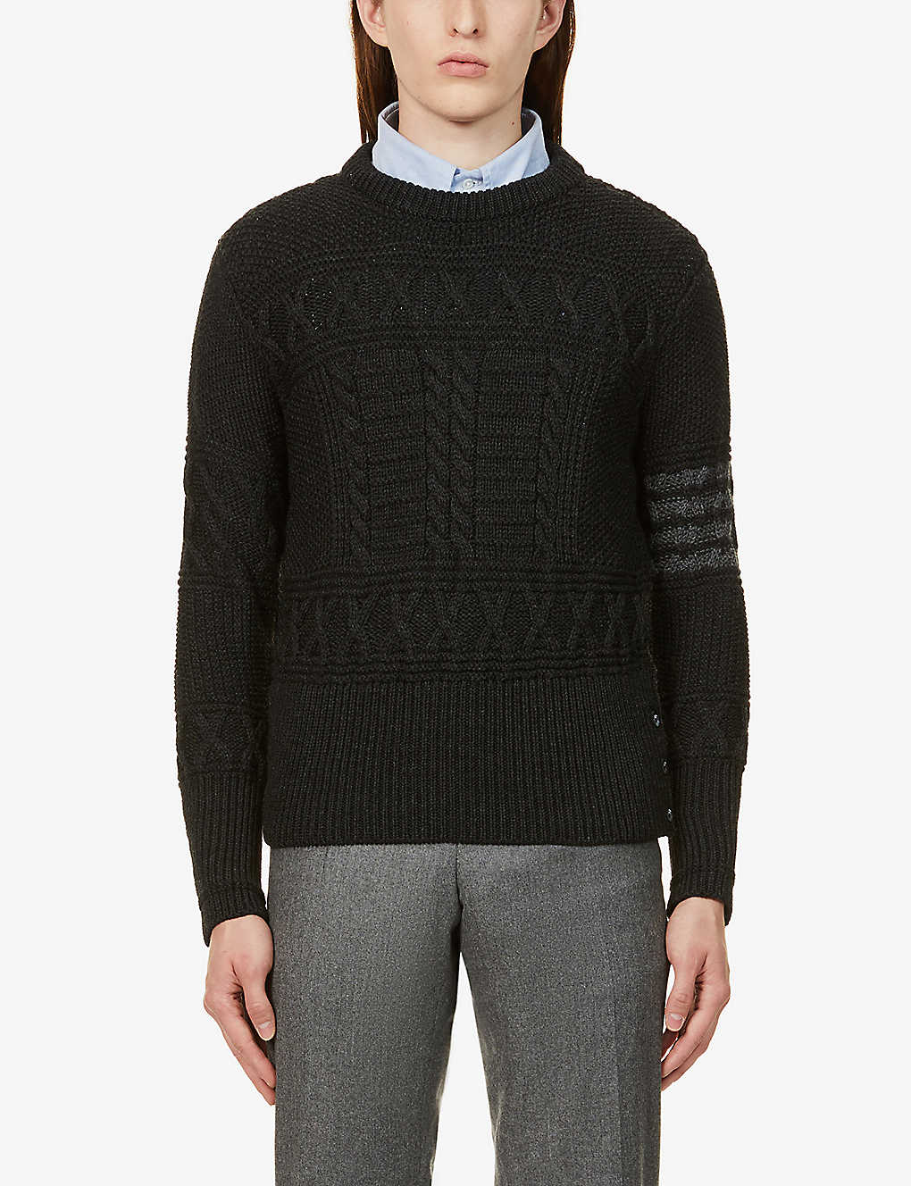 THOM BROWNE - Aran cable-knit wool jumper | Selfridges.com