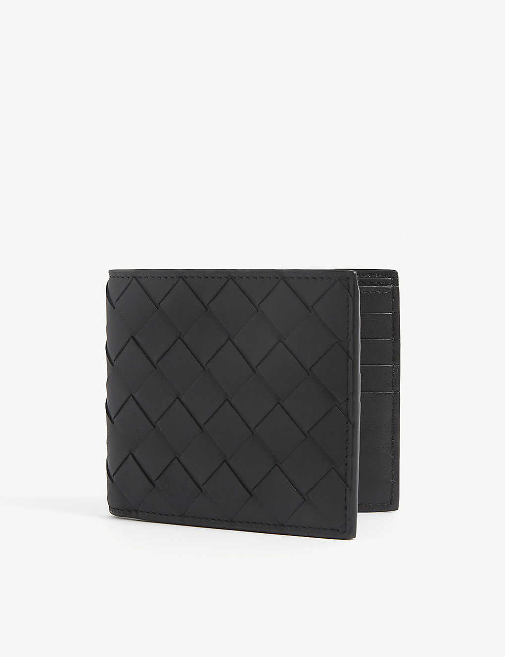 Shop Bottega Veneta Intrecciato Leather Bifold Wallet In Black