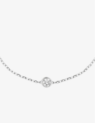 Cartier Womens Silver D'amour Small 18ct White-gold And 0.09ct Round-cut Diamond Bracelet In White Gold