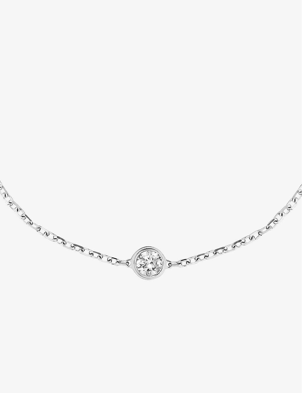 Cartier Womens Silver D'amour Small 18ct White-gold And 0.09ct Round-cut Diamond Bracelet In White Gold