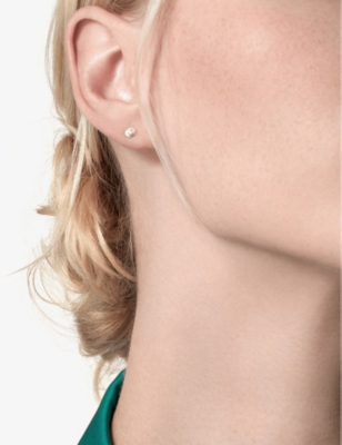 CARTIER: Cartier d'Amour small 18ct yellow-gold and 0.09ct brilliant-cut diamond stud earrings