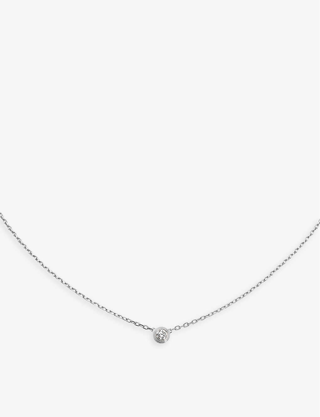 Cartier Womens White Gold D'amour Small 18ct White-gold And 0.09ct Diamond Necklace