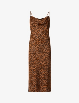 good american leopard slip dress