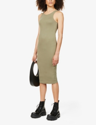 good american ribbed midi dress