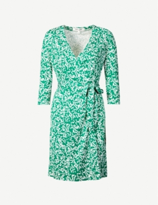 dvf tie front mini dress