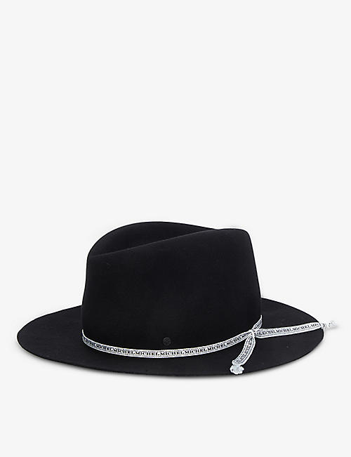 MAISON MICHEL: Andre logo-trim wool-felt fedora hat