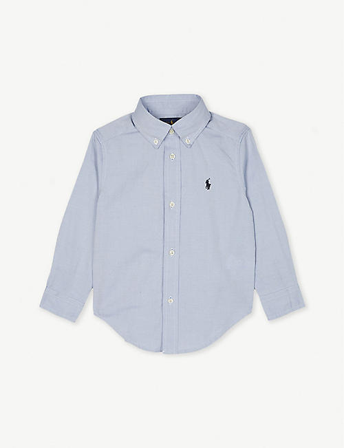POLO RALPH LAUREN: Logo-embroidered cotton long-sleeve shirt 2-4 years