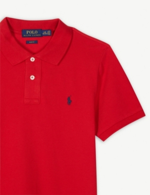 Shop Ralph Lauren Logo Cotton-jersey Polo Shirt 2-14 Years In Red