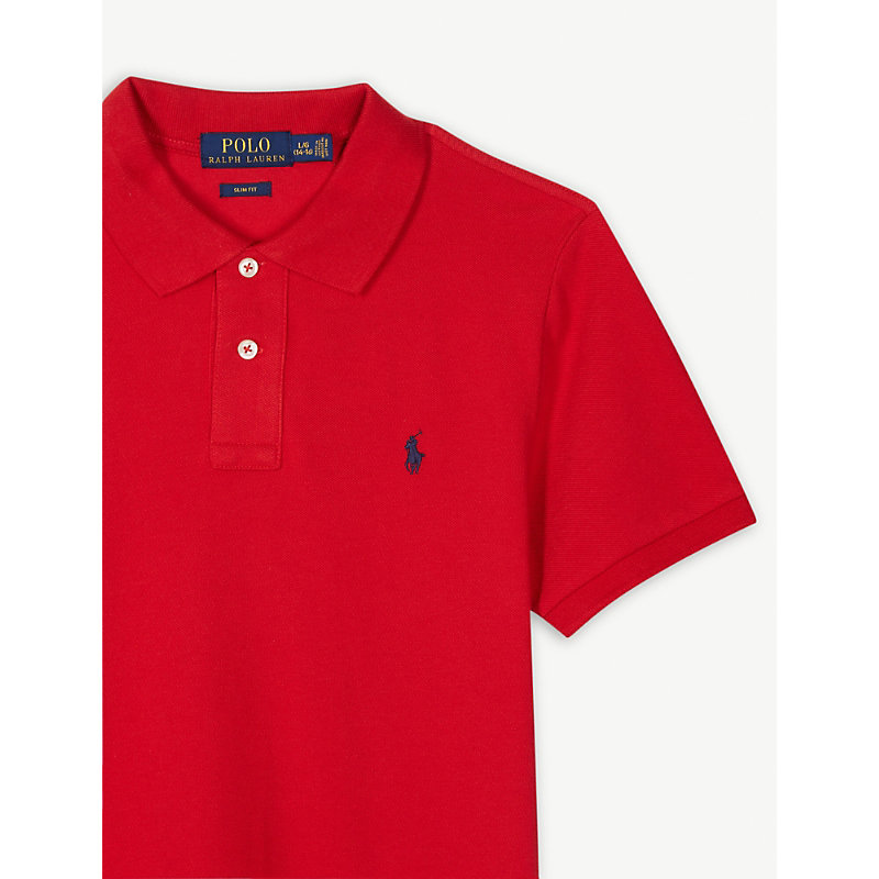 Shop Ralph Lauren Logo Cotton-jersey Polo Shirt 2-14 Years In Red