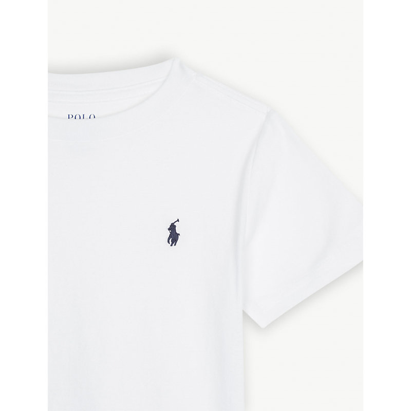 Shop Ralph Lauren Logo-embroidered Cotton-jersey T-shirt 2-14 Years In Nero