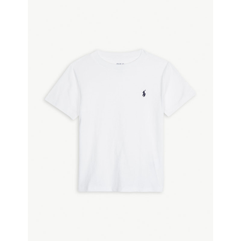 Shop Ralph Lauren Logo-embroidered Cotton-jersey T-shirt 2-14 Years In Nero
