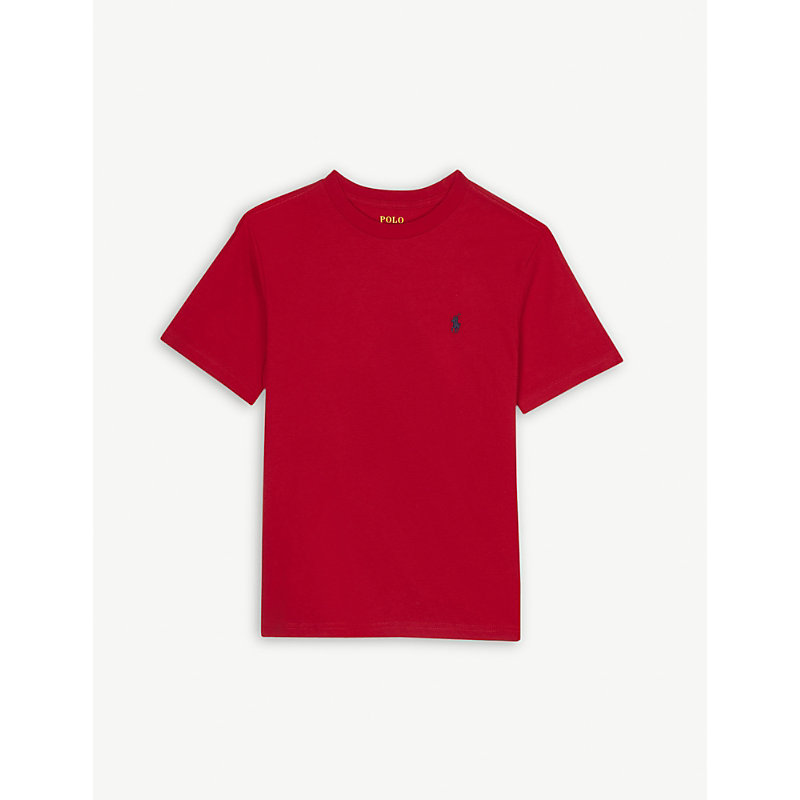 Shop Ralph Lauren Boys Rl 2000 Red Kids Boys' Logo-embroidered Cotton-jersey T-shirt In Nero