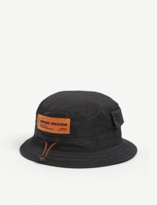 Heron Preston Logo Embellished Woven Bucket Hat Selfridges Com