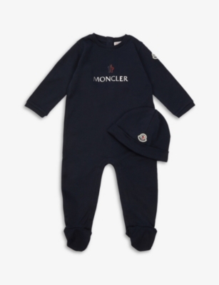 MONCLER - Brand-badge cotton baby-grow 