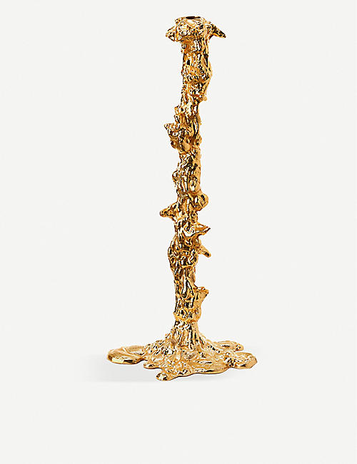 POLS POTTEN: Pascal Smelik Drip gold-toned XXL metal candle holder 50cm