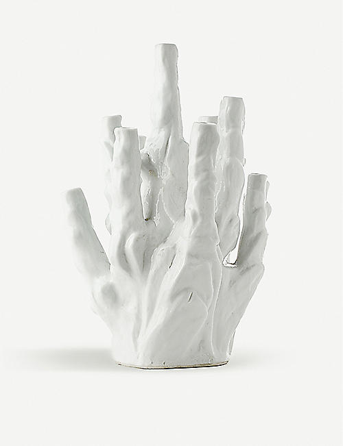 POLS POTTEN: Norman Trapman Coral 10-tulip porcelain vase 35cm