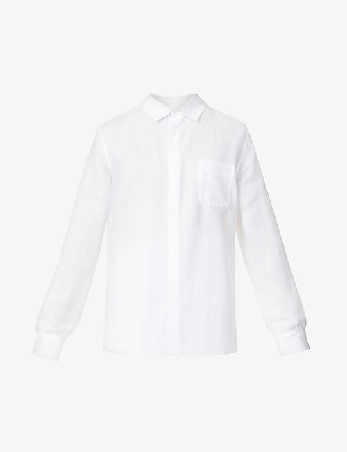 DEREK ROSE: Regular-fit linen shirt