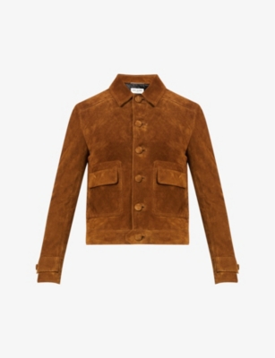 Saint Laurent 经典领绒面革罩衫 Selfridges Com