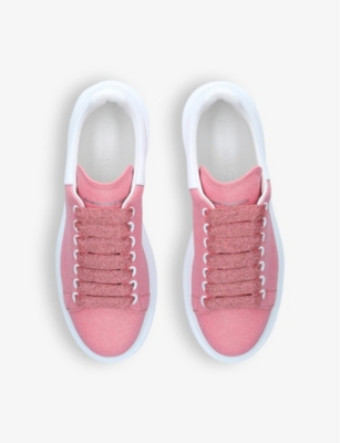 MCQUEEN: Women's Runway glitter-leather platform trainers
