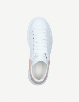 Shop Alexander Mcqueen Women's White/pink Women's Runway Leather And Suede Platform Trainers