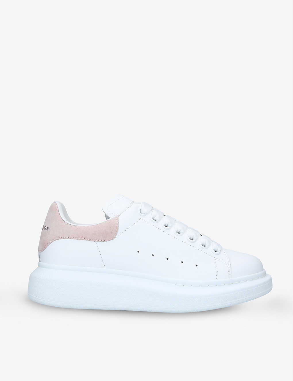 Shop Alexander Mcqueen Women's Runway Leather And Suede Platform Trainers In White
