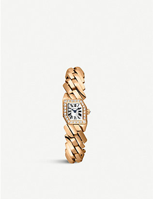 CARTIER: CRWJBJ0002 Maillon de Cartier 18ct rose-gold and 0.6ct brilliant-cut diamond quartz watch