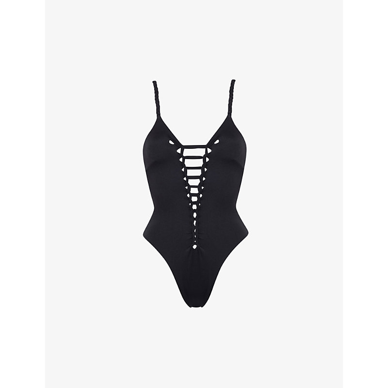Agent Provocateur Marlow Braided Plunge-neck Swimsuit