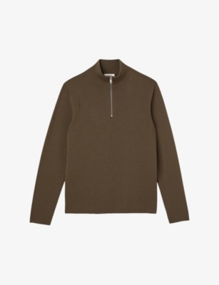 Sandro Wool Half Zip Sweater In Verts